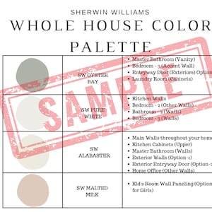 Sherwin Williams RAINWASHED Color Palette, Beach House Colors, Coastal Farmhouse Paint Palette, Coastal Color Scheme, Coordinating Colors image 6