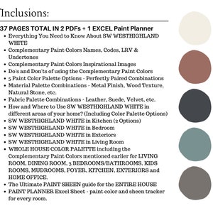 Sherwin Williams WESTHIGHLAND WHITE Coordinating Colors, Paint Color Palette, WHOLE House Paint Colors, Modern home color scheme, Neutrals image 3