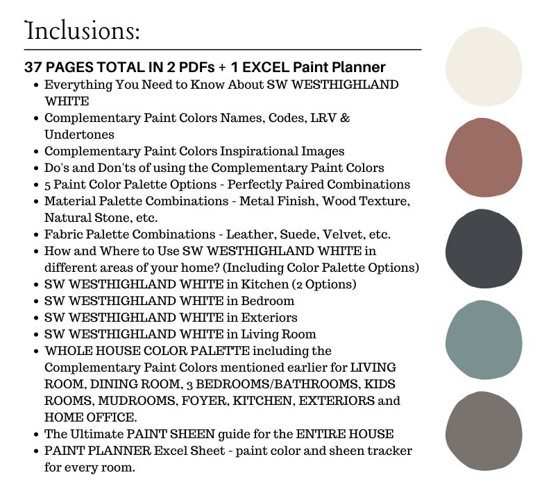 Sherwin Williams WESTHIGHLAND WHITE Coordinating Colors, Paint Color Palette, WHOLE House Paint Colors, Modern home color scheme, Neutrals image 3