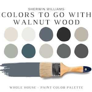 Sherwin Williams Bästa neutrala färger för valnötsträgolv och skåp, valnötsbets, valnötsträfärger, färgschema för hela huset
