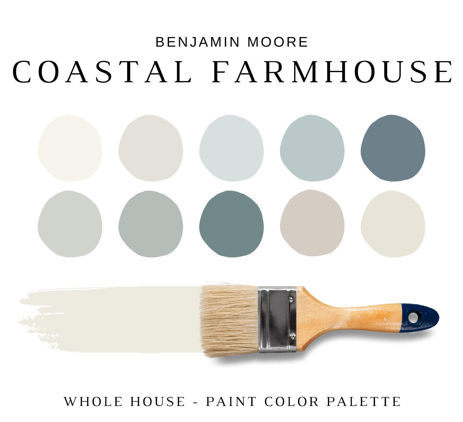 COASTAL FARMHOUSE Benjamin Moore Color Palettes, Beach House Colors ...