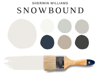 Sherwin Williams SNOWBOUND Paint Palette, Country Home Color Palette, Coordinating White Paint for Cabinets, Exterior, Rooms & Whole House