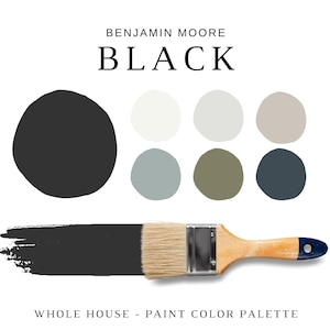 Benjamin Moore BLACK Color Palette, BM Onyx, BM Soot, Black Coordinating Paint Color for Whole House, Dark Paint Color, Charcoal Paint Color