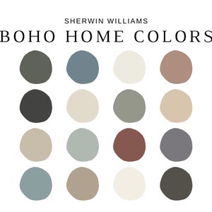 Paleta de colores BOHO de Sherwin Williams, colores de pintura BOHO, granja boho, colores de pintura de pared boho terrosos, esquema de pintura BOHO para toda la casa imagen 2