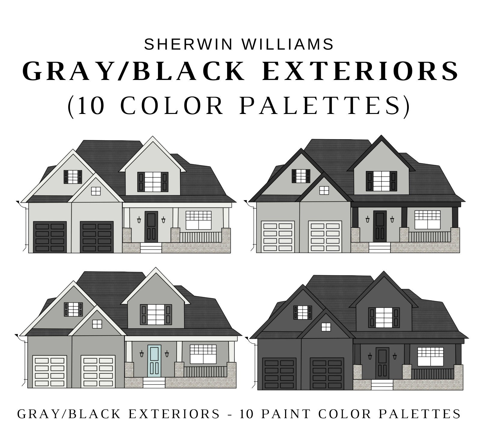 GRAY EXTERIOR Sherwin Williams Color Palette Black Exterior House Il 1588xN.6103053018 709k