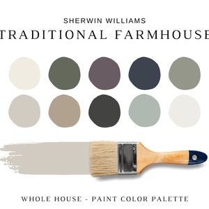 FARMHOUSE Sherwin Williams Colors, TRADITIONAL FARMHOUSE Interior Paint Colors, Traditional Home Color Scheme for Whole House, Greek Villa image 1