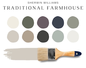 FARMHOUSE Sherwin Williams Colors, TRADITIONAL FARMHOUSE Interior Paint Colors, Traditional Home Color Scheme for Whole House, Greek Villa