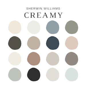 CREAMY Sherwin Williams Color Palette, Creamy Cabinets, Sherwin