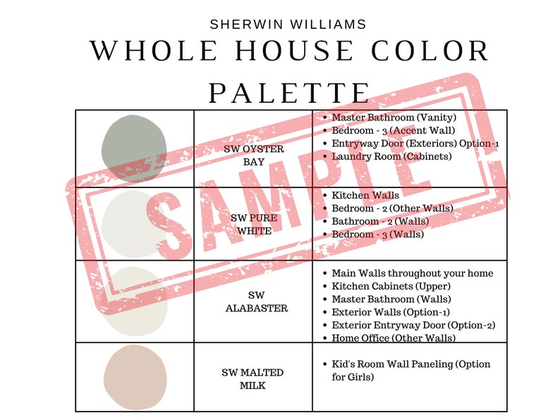 Sherwin Williams EIDER WHITE Paint Palette, Modern Neutrals, Eider White Paint Whole House Palette, SW Eider White Color Palette, Pure White image 6