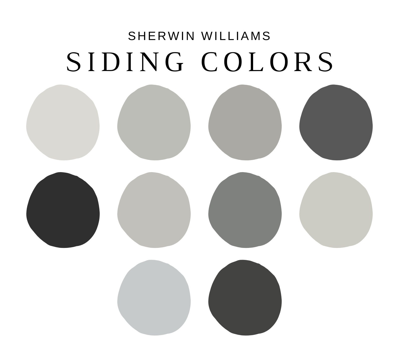 GRAY EXTERIOR Sherwin Williams Color Palette, Black Exterior House