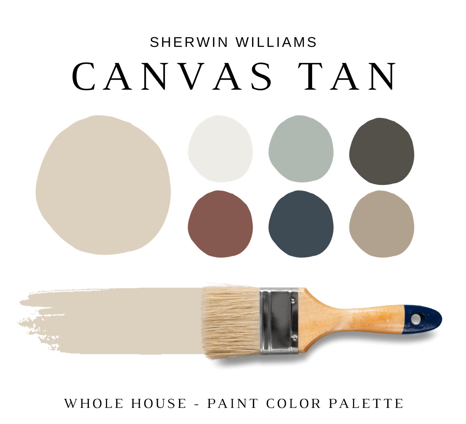 Natural Tan by Sherwin Williams Whole Home Color Palette Interior Paint  Palette 