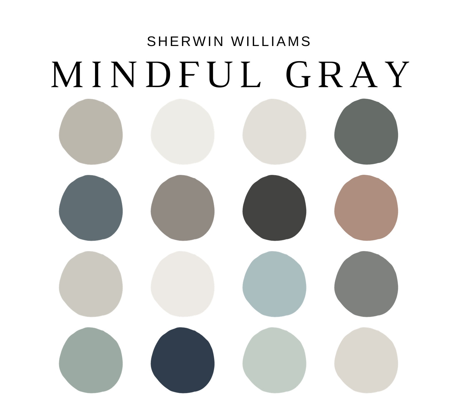 Sherwin Williams MINDFUL GRAY Coordinating Colors for the WHOLE House