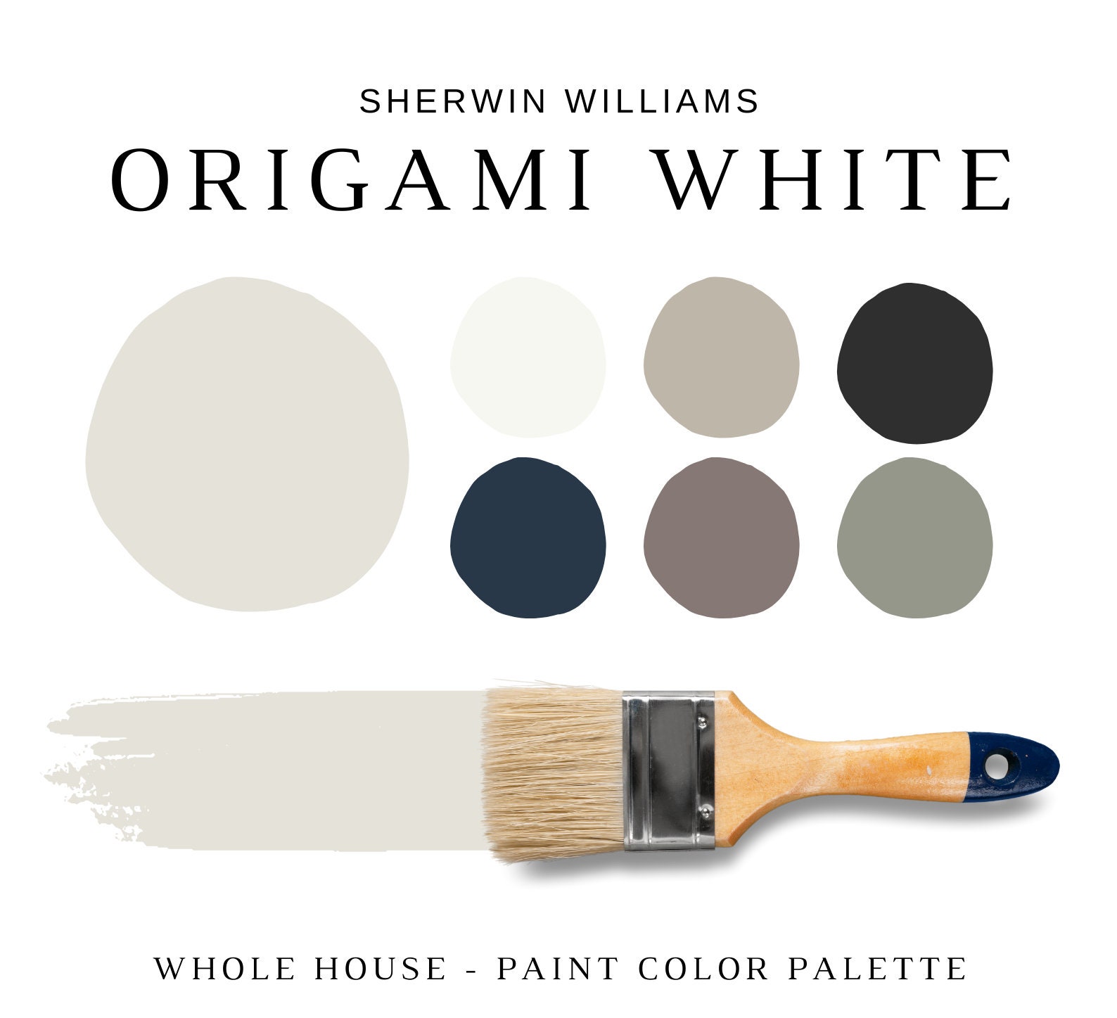 ORIGAMI WHITE Sherwin Williams Color Palette, Warm Neutrals