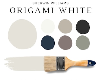 ORIGAMI WHITE Paleta de colores Sherwin Williams, neutros cálidos, pintura de coordinación para gabinetes, habitaciones y toda la casa, neutros Sherwin Williams