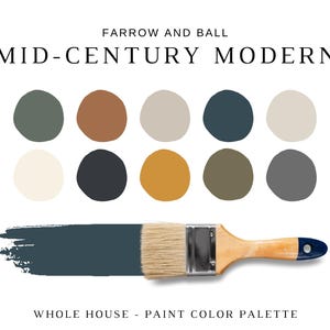 Farrow and Ball MID-CENTURY MODERN Color Palette, Mid-Century Modern Paint Color, Mid-Century Style, Mid-Century Decor, Bright Colors, Retro