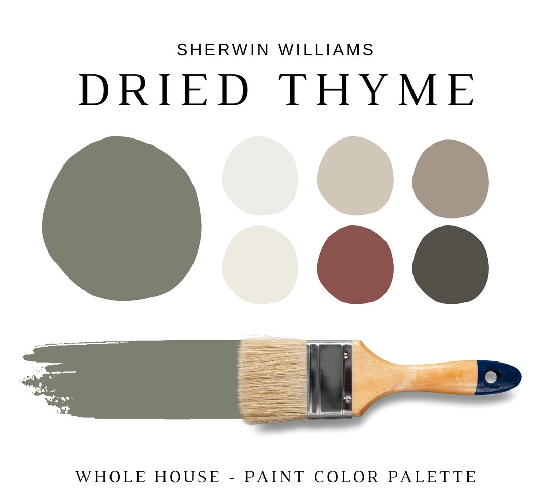 Sherwin Williams DRIED THYME Color Palette, Dried Thyme Complementary