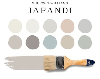 JAPANDI Paint Colors, Minimalist Neutral Paint Colors, WHOLE HOUSE Japandi Sherwin Williams Color Palette, Relaxing Colors, Wabi Sabi Colors