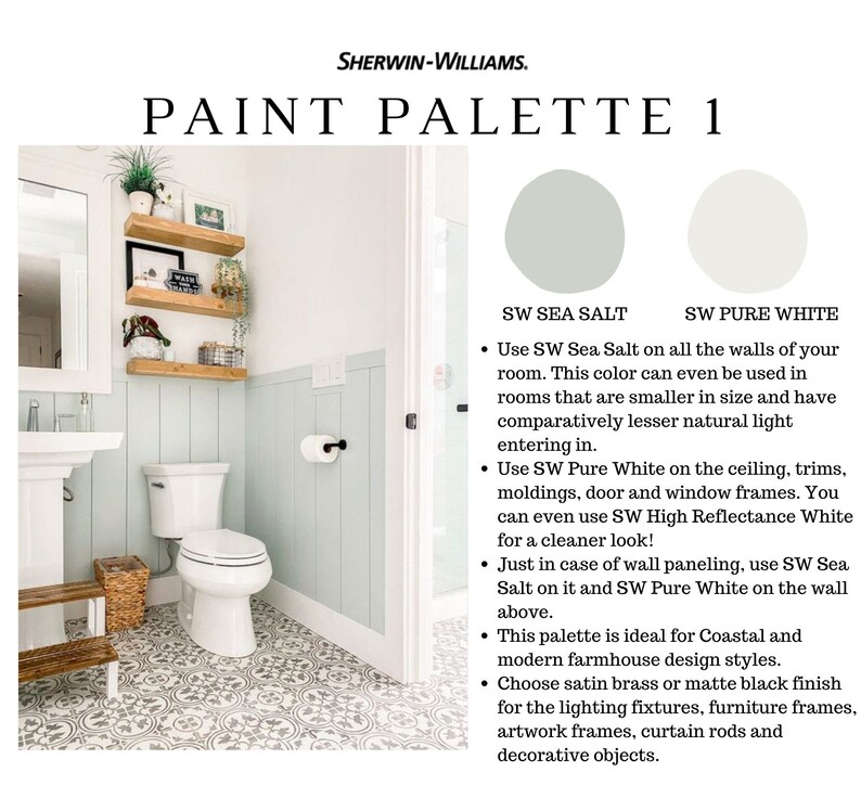 Sherwin Williams SEA SALT Coordinating Color Coastal Beach Etsy