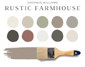 RUSTIC FARMHOUSE Color Palette, Sherwin Williams Rustic Paint Color, WHOLE House Modern Rustic Paint Color, Rustic Paint Palette, Clary Sage