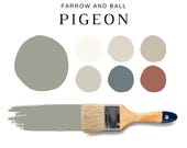 Farrow and Ball PIGEON Color Palettes, Green Kitchen Cabinets, Pigeon Coordinating Colors for Whole HOUSE, Rooms & Cabinets, Cottagecore
