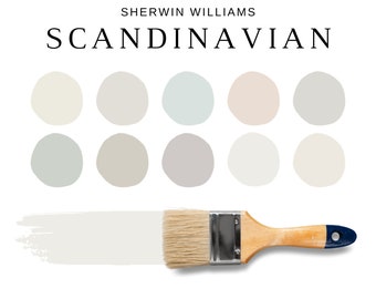Sherwin Williams SCANDINAVIAN Color Palette, Whole House Minimalist Paint Colors, Wabi Sabi Home Decor, SCANDINAVIAN Palette, NORDIC Colors