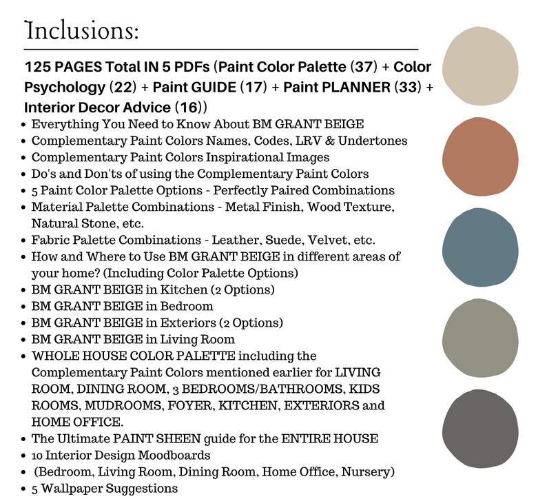 Advisable Color Benjamin Moore GRANT BEIGE Color Palette, Benjamin Moore BEIGE Paint ...