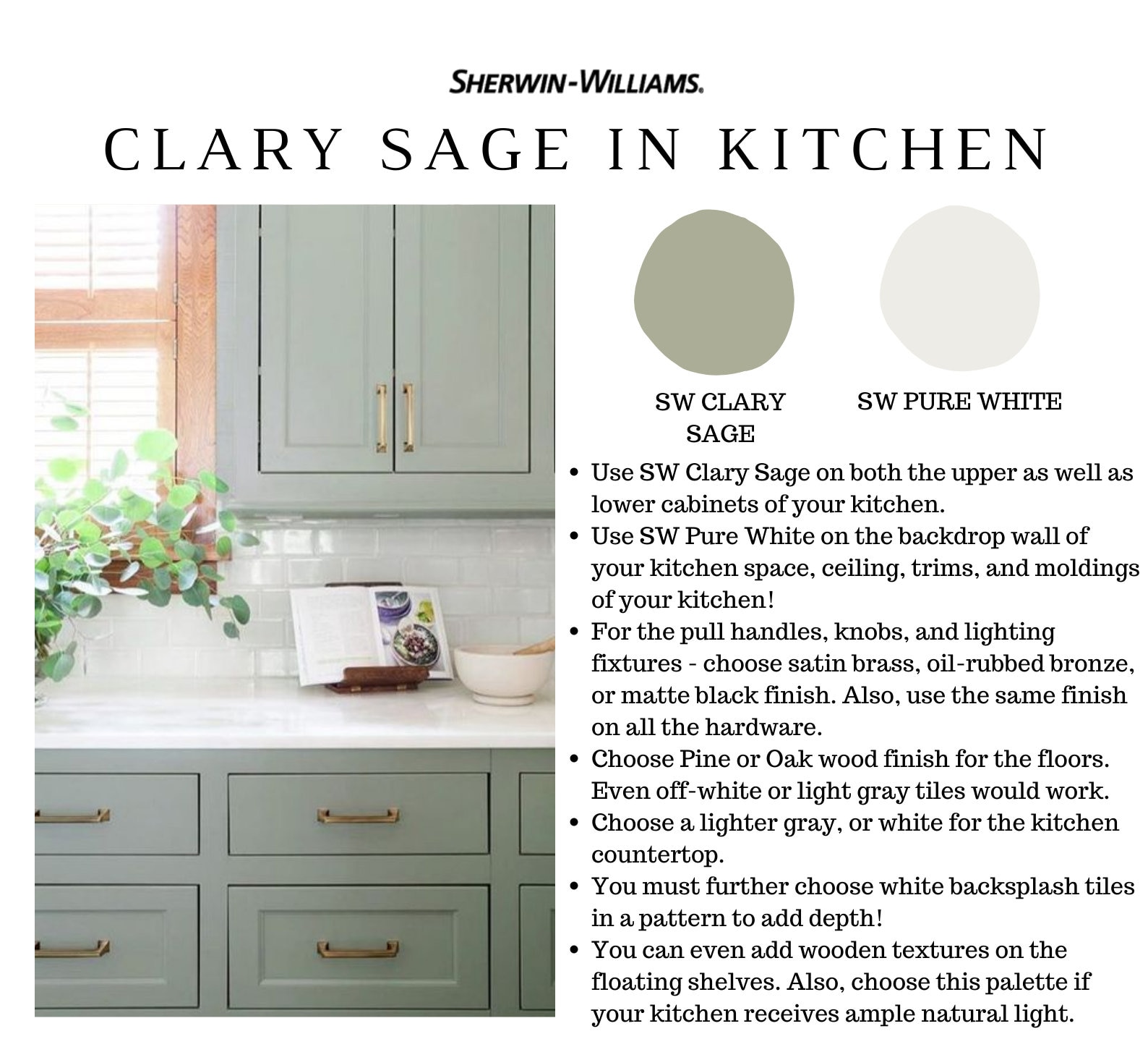Sherwin Williams CLARY SAGE Color Palette Sage Green Color Etsy