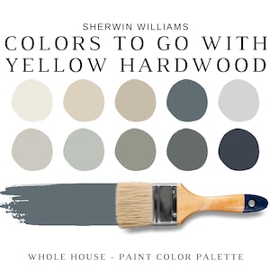 Sherwin Williams Best Neutrals For YELLOW Oak, PINE & HONEY Oak Hardwood, Yellow Oak Stain, Oak Wood Colors, Whole House Paint Color Palette