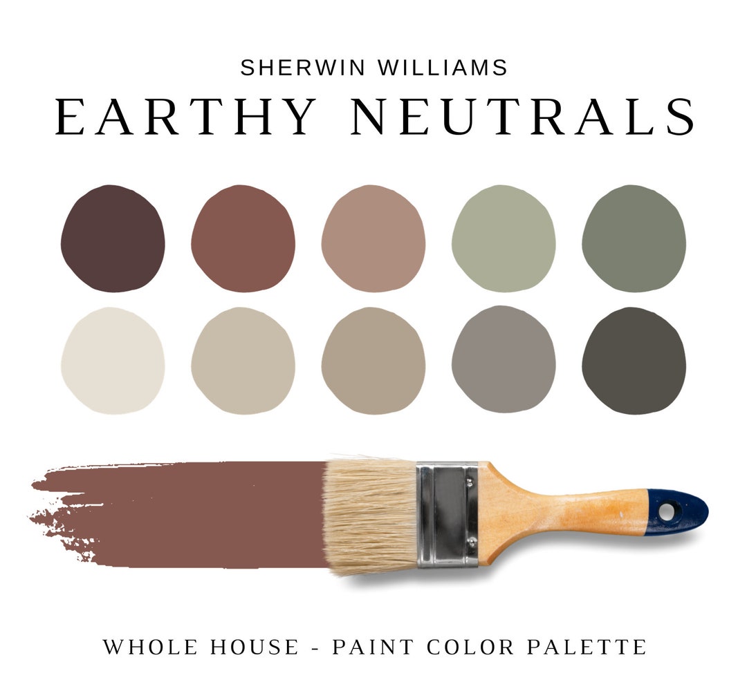 Moody EARTH Tones Paint Sherwin Williams Color Palette, Earthy Paint Colors,  Earthy Neutrals, Earthy Tones, Modern Neutrals, Color Scheme - Etsy