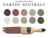 Moody EARTH Tones Paint Sherwin Williams Color Palette, Earthy Paint Colors, Earthy Neutrals, Earthy Tones, Moody Neutral Color Scheme, Sage