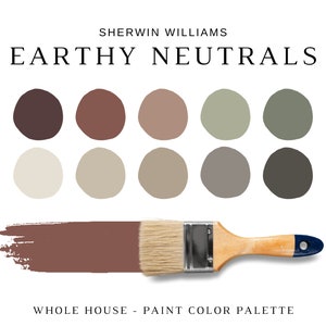 Moody EARTH Tones Paint Sherwin Williams Color Palette, Earthy Paint Colors, Earthy Neutrals, Earthy Tones, Modern Neutrals, Color Scheme