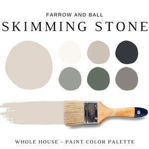 Farrow and Ball SKIMMING STONE Color Palettes, Skimming Stone Coordinating Paint Colors for Cabinets, Rooms & Whole House, Modern Classic