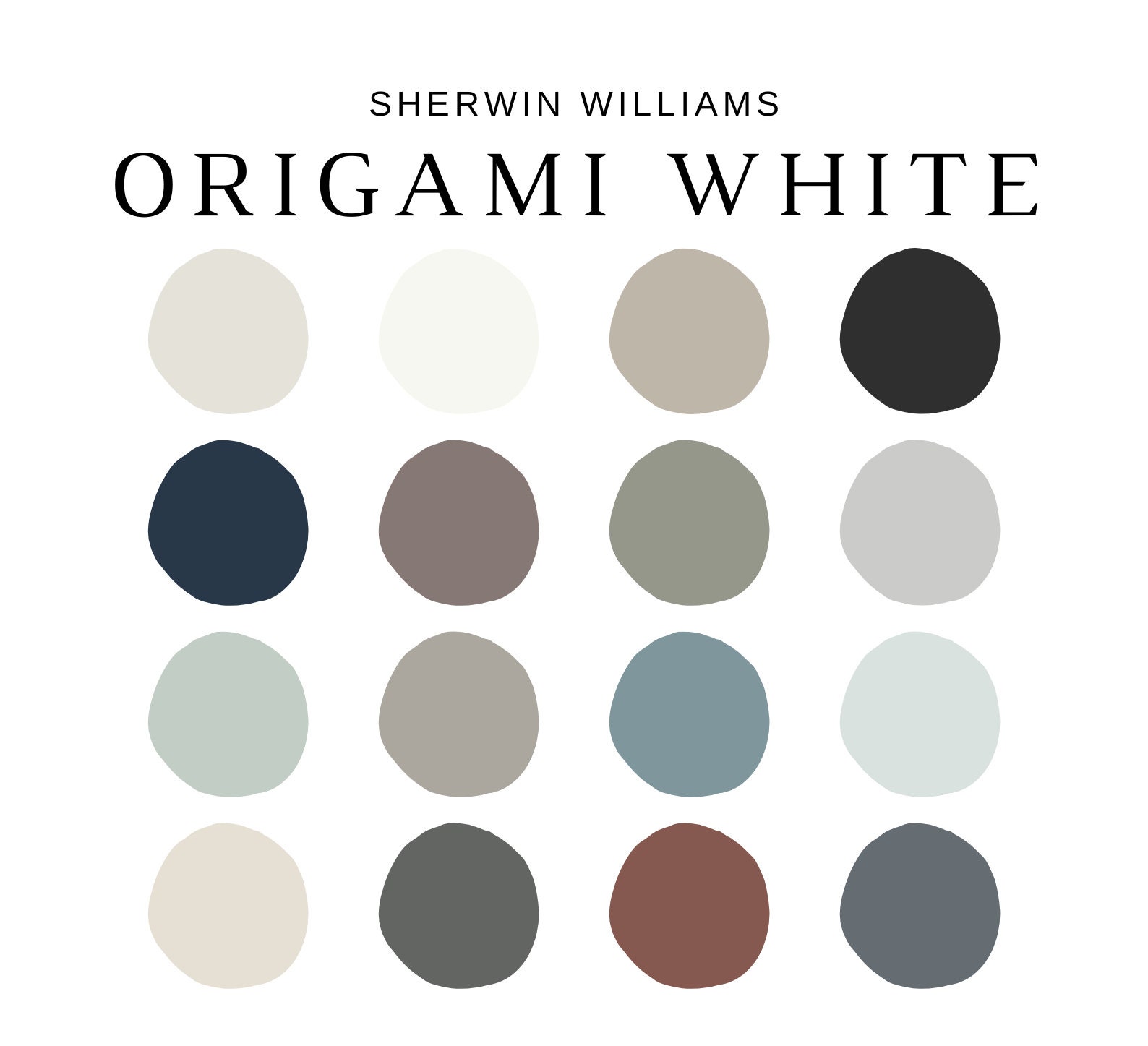 ORIGAMI WHITE Sherwin Williams Color Palette, Warm Neutrals
