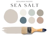 Benjamin Moore SEA SALT Color Palette, Modern Color Scheme, Sea Salt Coordinating Color Whole House, Sea Salt Palette, Simply White, CSP-95
