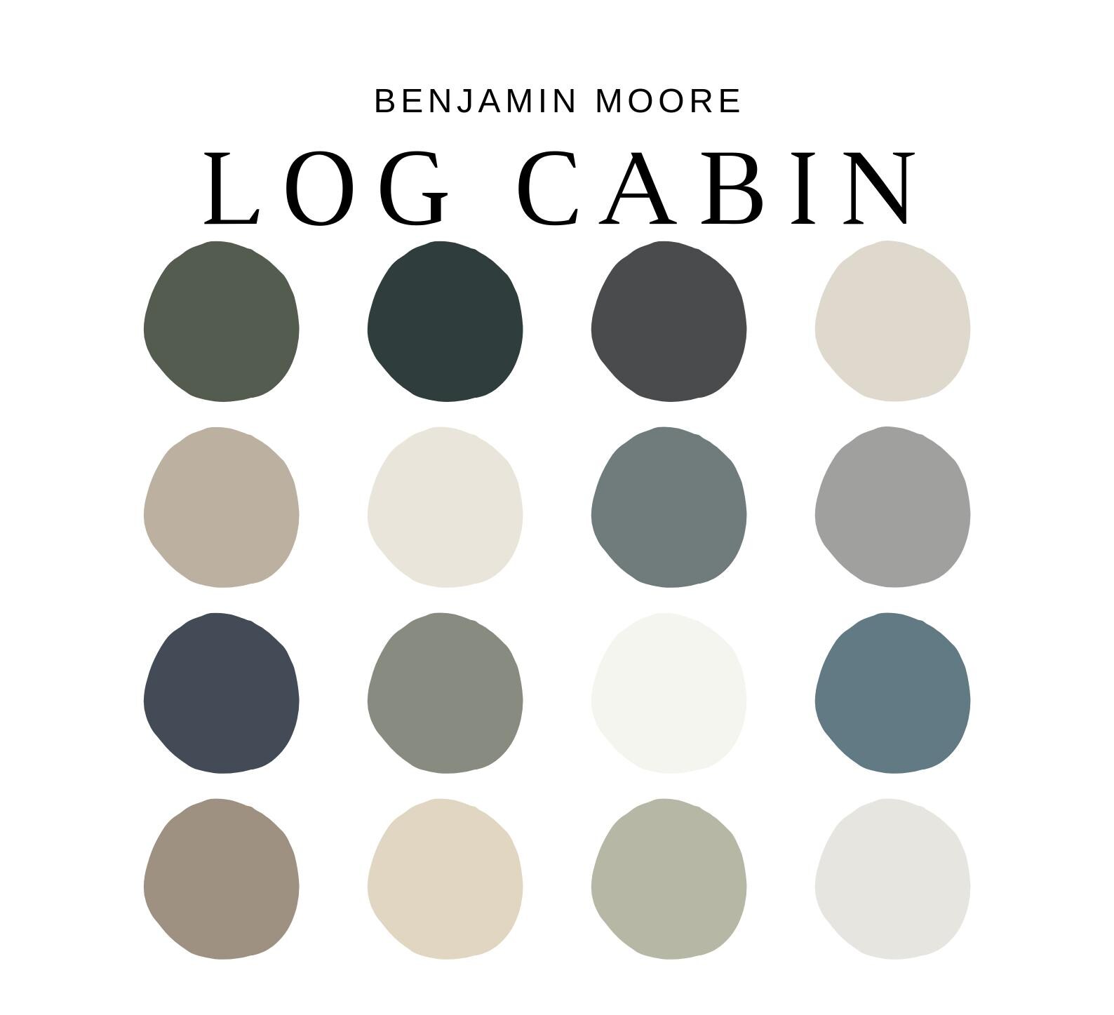 LOG CABIN Benjamin Moore Paint Palette, Log Cabin Paint Colors, Lake ...