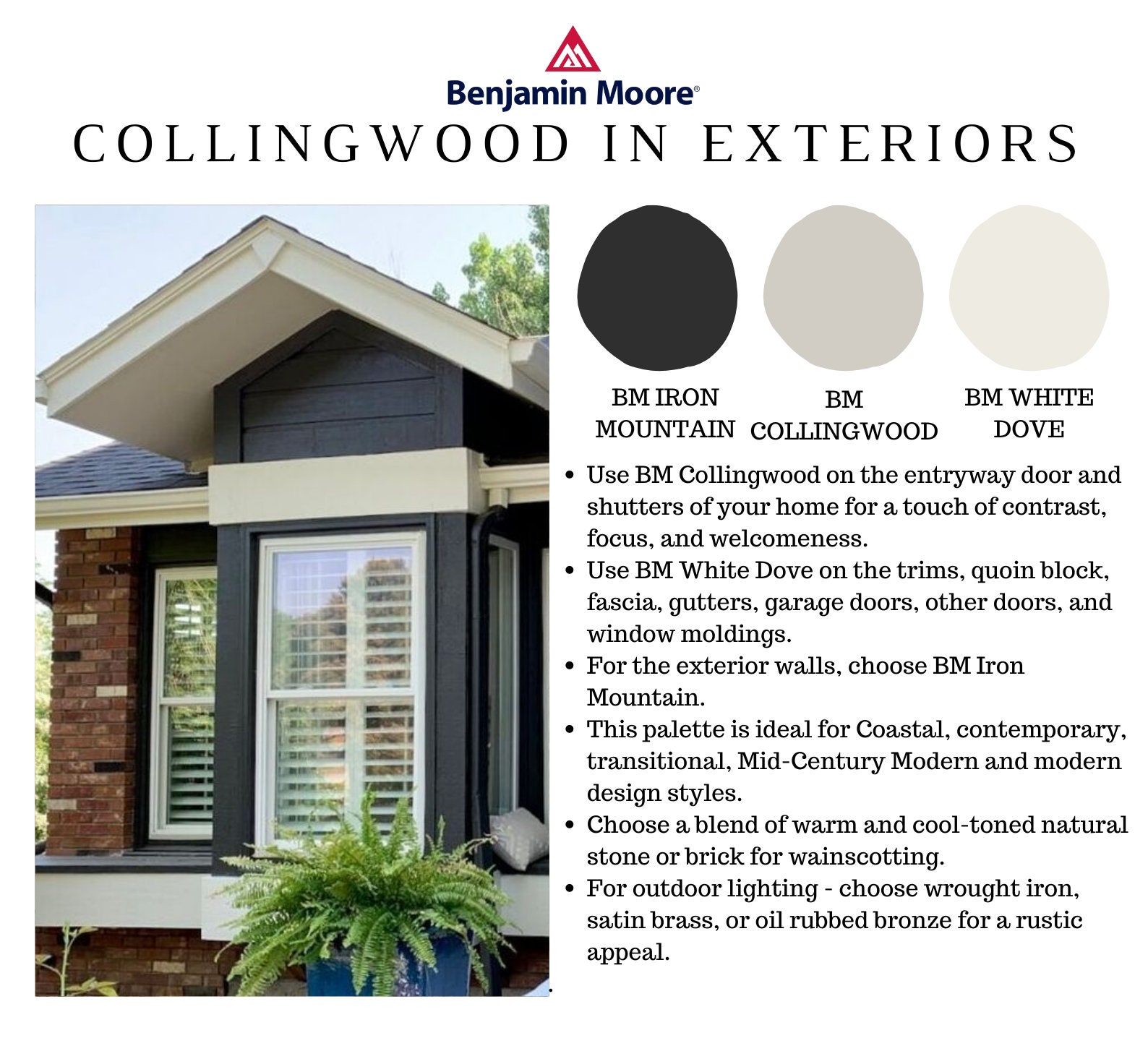 Benjamin Moore COLLINGWOOD Color Palette Collingwood Gray Etsy