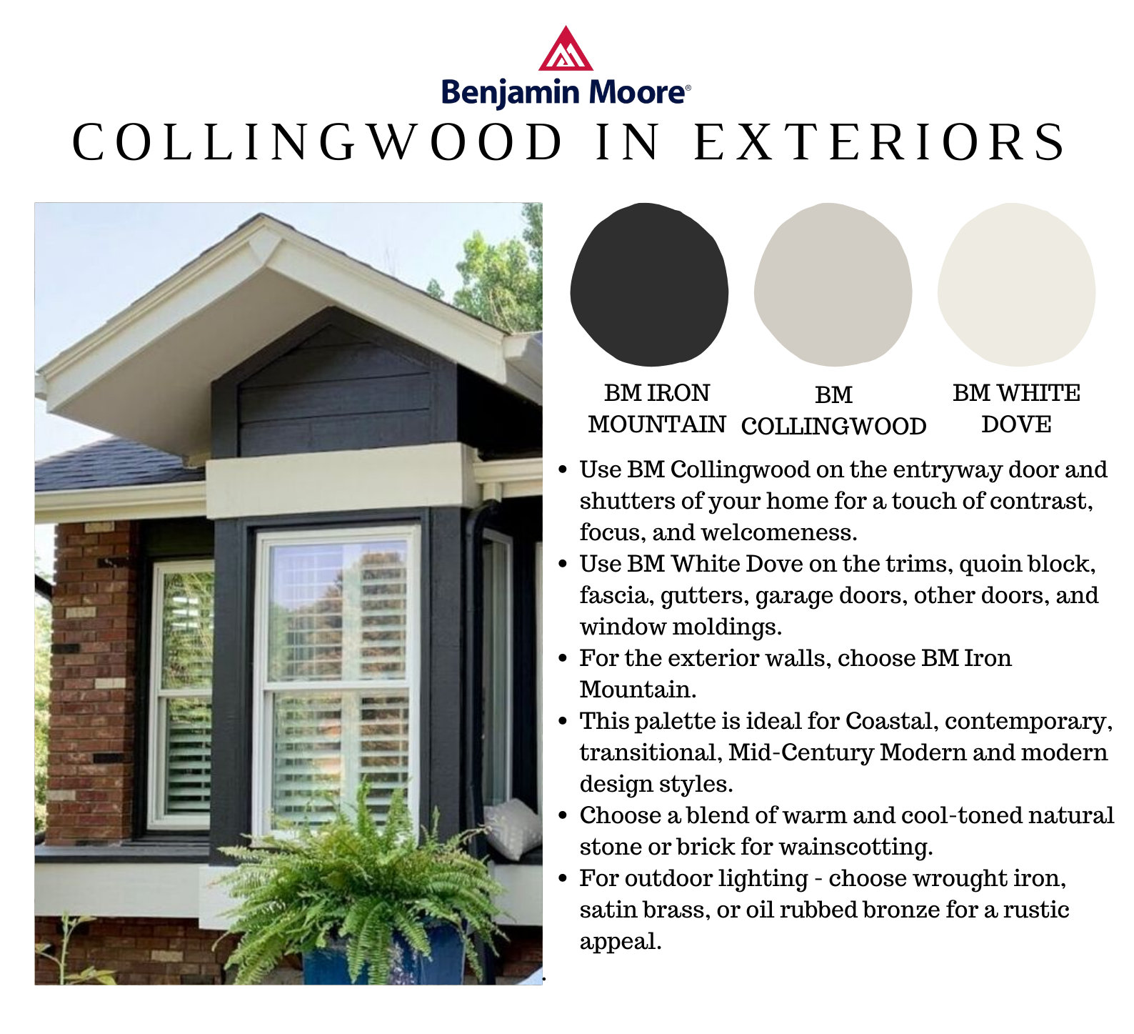 Benjamin Moore COLLINGWOOD Color Palette Collingwood Gray Etsy Norway