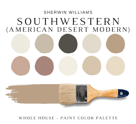 AMERICAN SOUTHWEST Sherwin Williams Color Palette, Earthy Color Palette, Warm Paint Colors, SEDONA Color Palette, Modern Desert Interiors