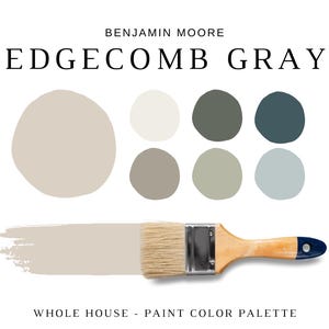 Benjamin Moore EDGECOMB GRAY, paletas de colores Baby Fawn, pintura neutra cálida Benjamin Moore, colores coordinados Edgecomb Gray para toda la casa