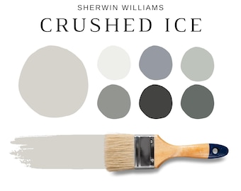 CRUSHED ICE Sherwin Williams Paint, 2022 Paint Colors, Crushed Ice Wall, Gray Cabinets, Neutral Palette, Paint Selection, Paint Consultation