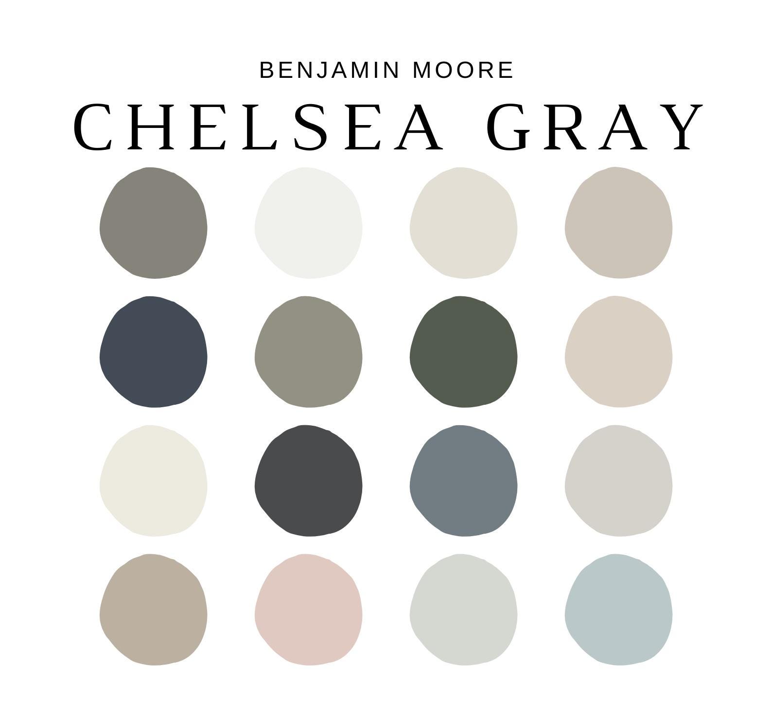 Baby Chelsea Color In Benjamin Moore CHELSEA GRAY Color Palette, Chelsea Gray Coordinating ...