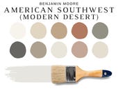 AMERICAN SOUTHWEST Benjamin Moore Color Palette, Earthy Color Palette, Warm Paint Colors, SEDONA Color Palette, Modern Desert Interiors