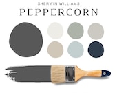 Sherwin Williams PEPPERCORN Color Palette, Best Selling Gray Paints, Peppercorn Paint for Cabinets, Rooms & Whole House, Interior Palette