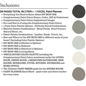 Iron Ore Color Palette, Sherwin Williams Iron Ore Coordinating Colors, Iron Ore Cabinets, Iron Ore Exteriors, Whole House Paint Colors, GRAY image 3
