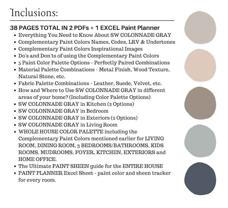 Sherwin Williams COLONNADE GRAY Color Palette, 2023 Top Color, Sherwin Williams GREIGE, Modern Home Color, Modern Farmhouse, Warm Gray Color image 3