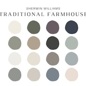 FARMHOUSE Sherwin Williams Colors, TRADITIONAL FARMHOUSE Interior Paint Colors, Traditional Home Color Scheme for Whole House, Greek Villa image 2