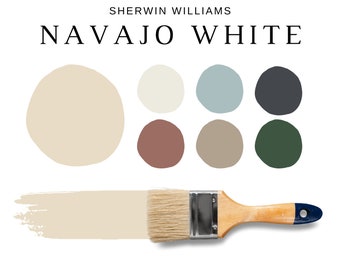 Sherwin Williams NAVAJO WHITE Paint Palette, Interior Colors, Light Beige Paint, Sherwin Williams White, Home Paint Colors, Warm White Paint