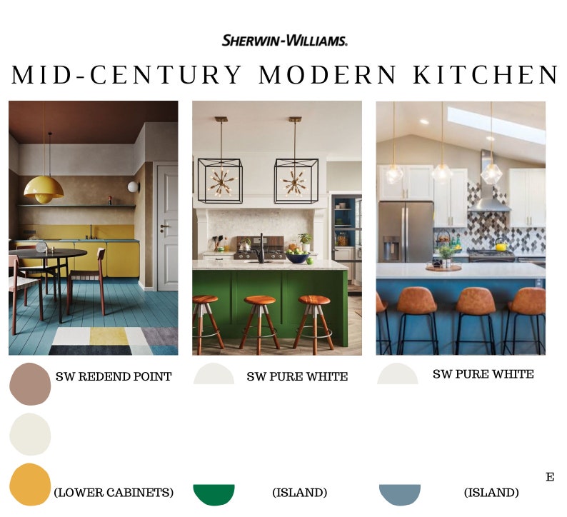 MIDCENTURY MODERN Color Palette Sherwin Williams Etsy
