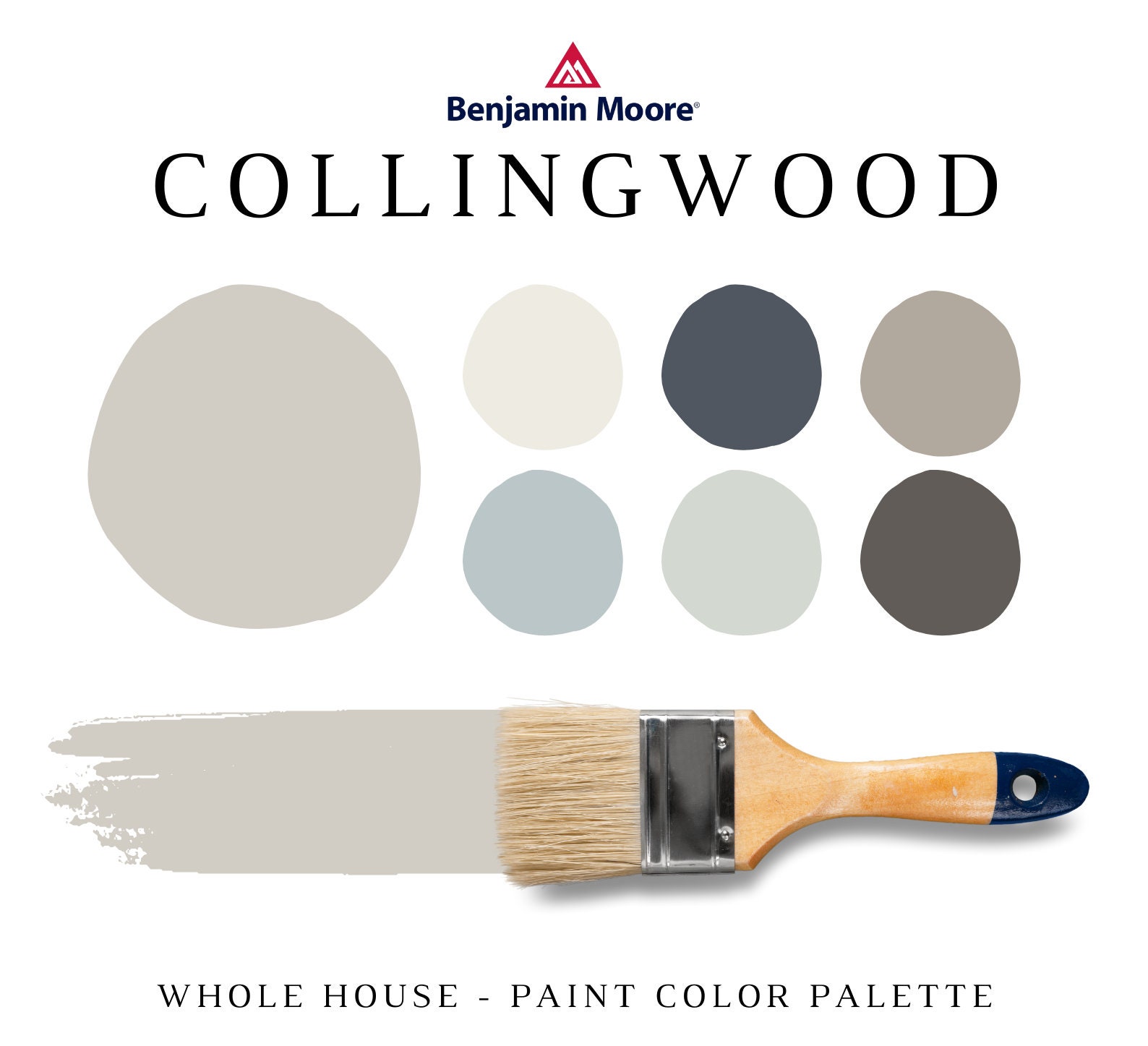 Benjamin Moore COLLINGWOOD Color Palette Collingwood Gray Etsy Canada