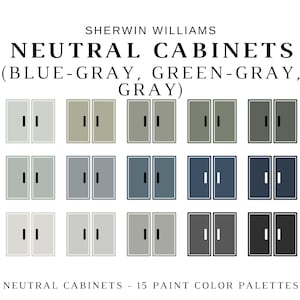 KITCHEN CABINET COLORS Sherwin Williams, Gray Kitchen Cabinets, Green Kitchen Cabinets, Blue Kitchen Cabinets, Kitchen Color Palette, Vanity